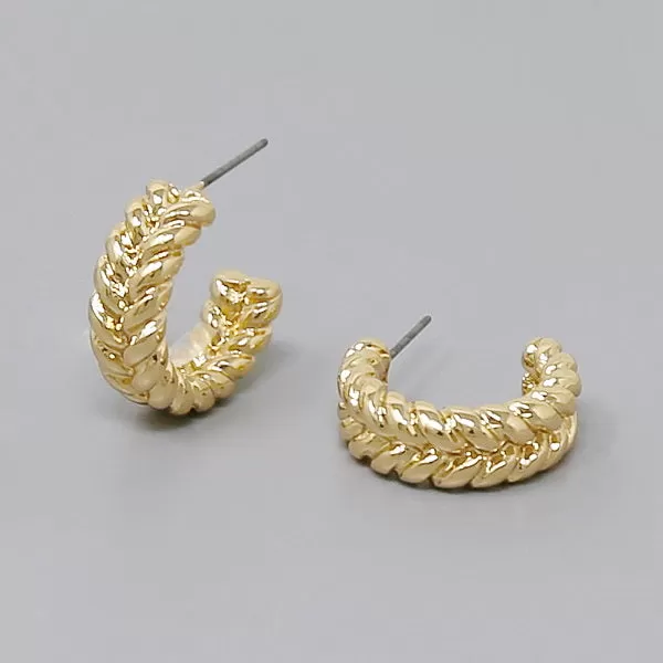 Braided Metal Hoop Earrings