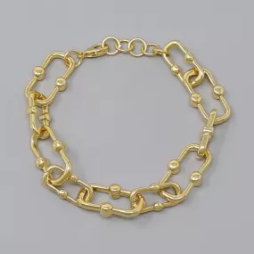 Carabiner Link Gold Dipped Bracelet