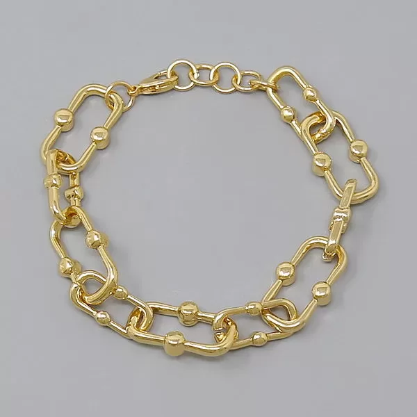 Carabiner Link Gold Dipped Bracelet