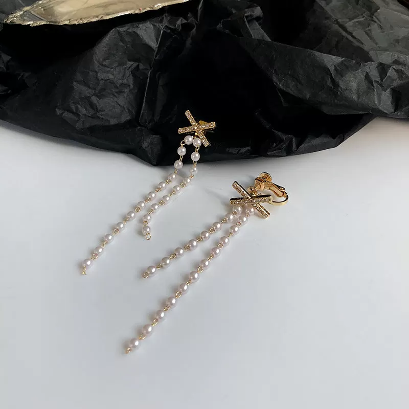 Chain Pearl Earrings for Women