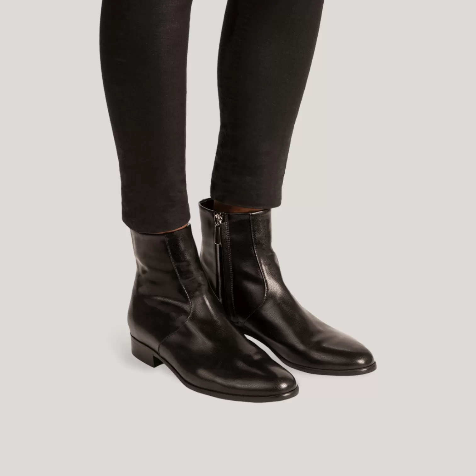 CHARLI | Black Vegan Capretto - Ankle Boot