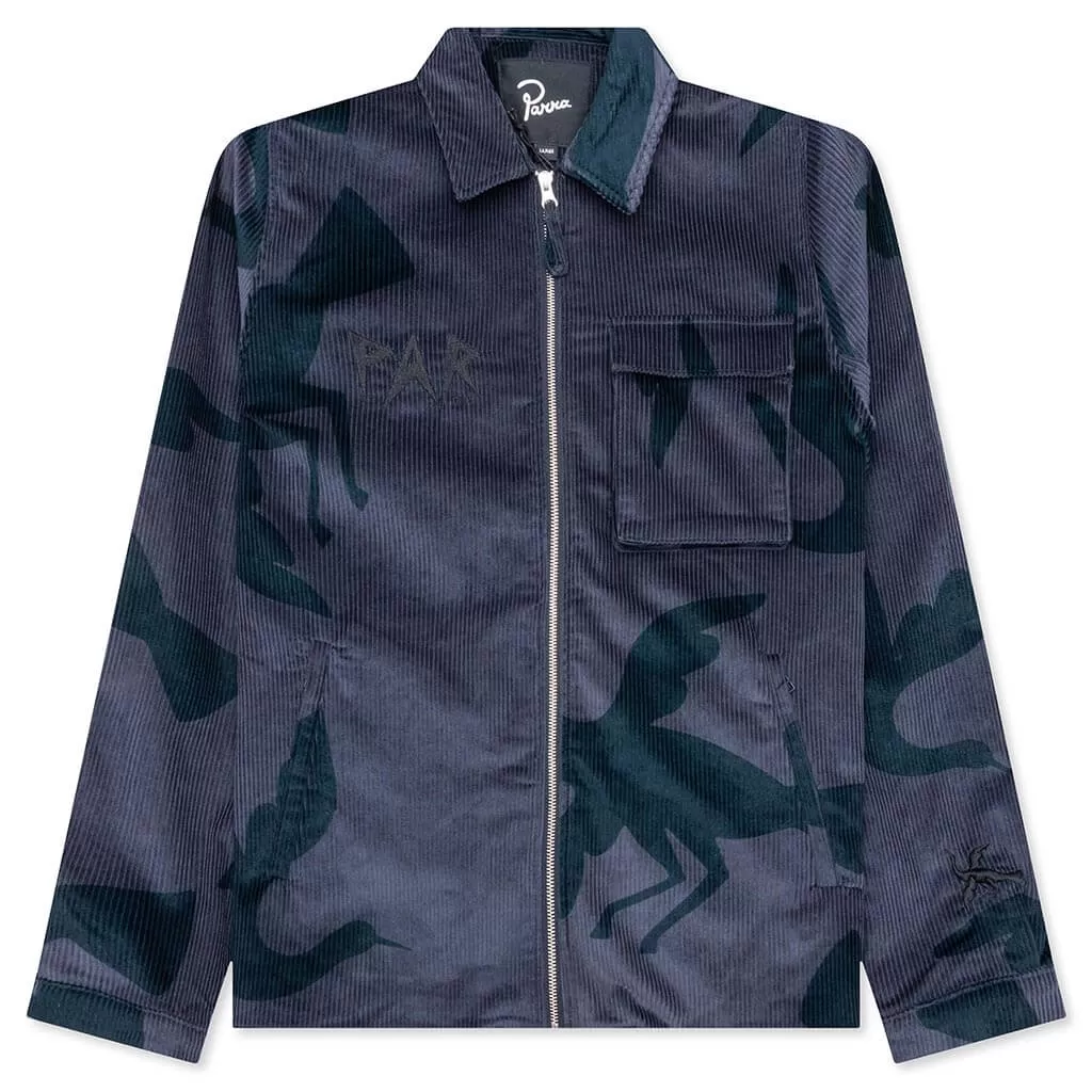 Clipped Wings Shirt Jacket - Greyish Blue