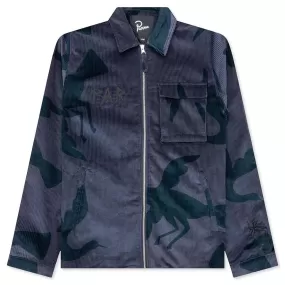 Clipped Wings Shirt Jacket - Greyish Blue