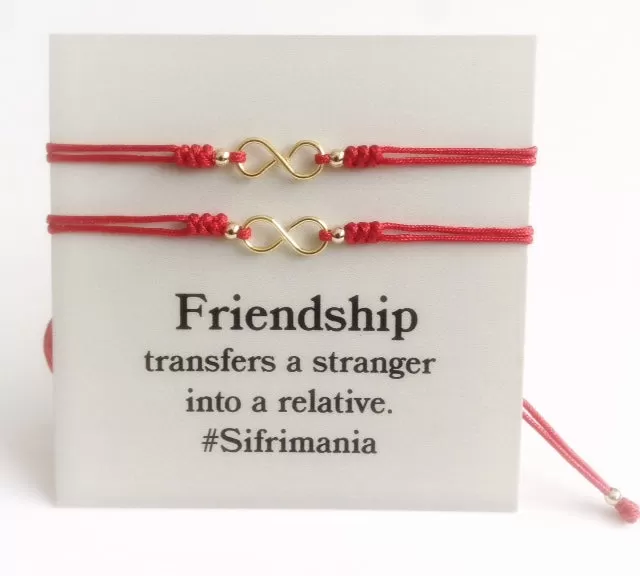 Couples Bracelet Red String Infinity Symbol - Set of 2 Bracelets