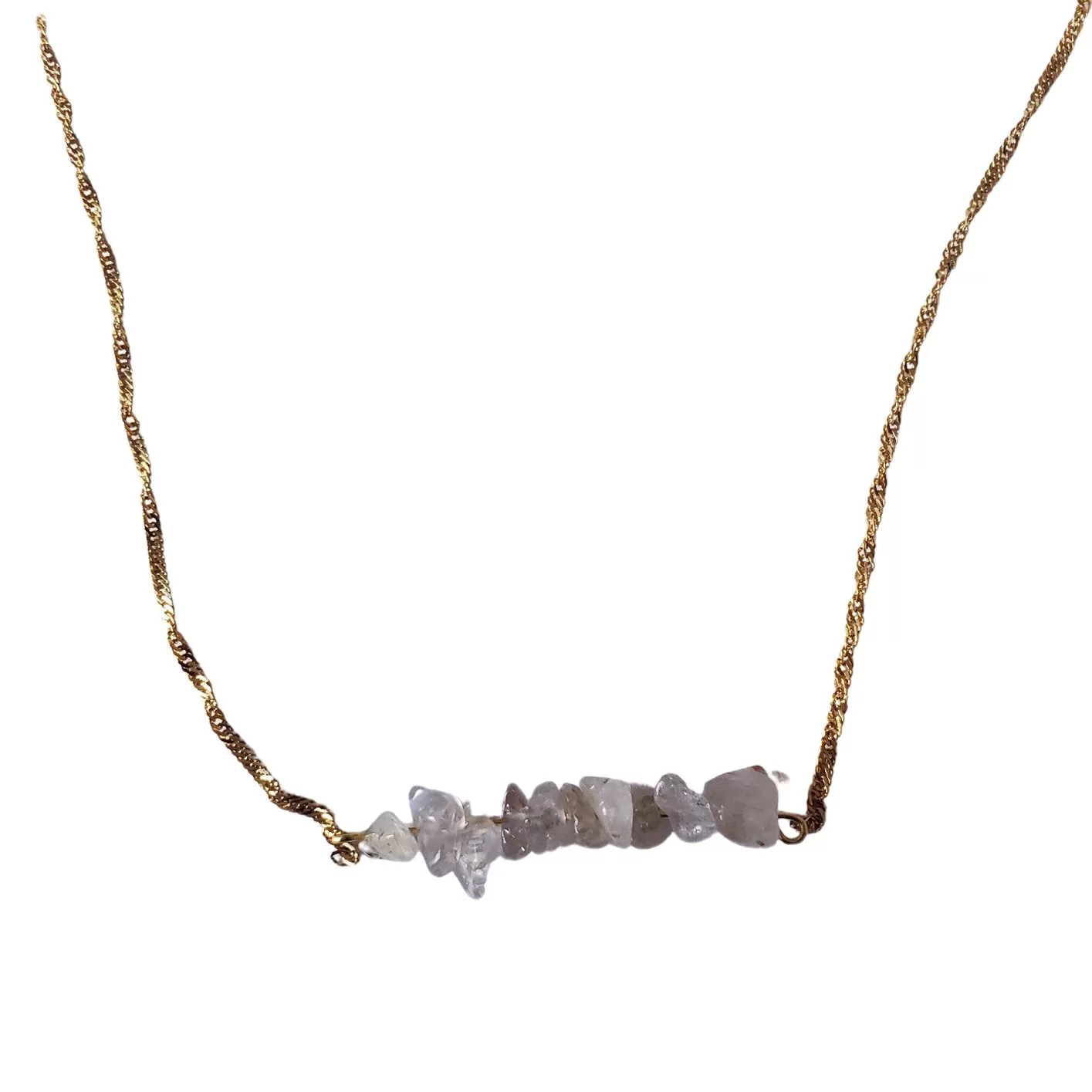 Dainty Citrine Bar Necklace