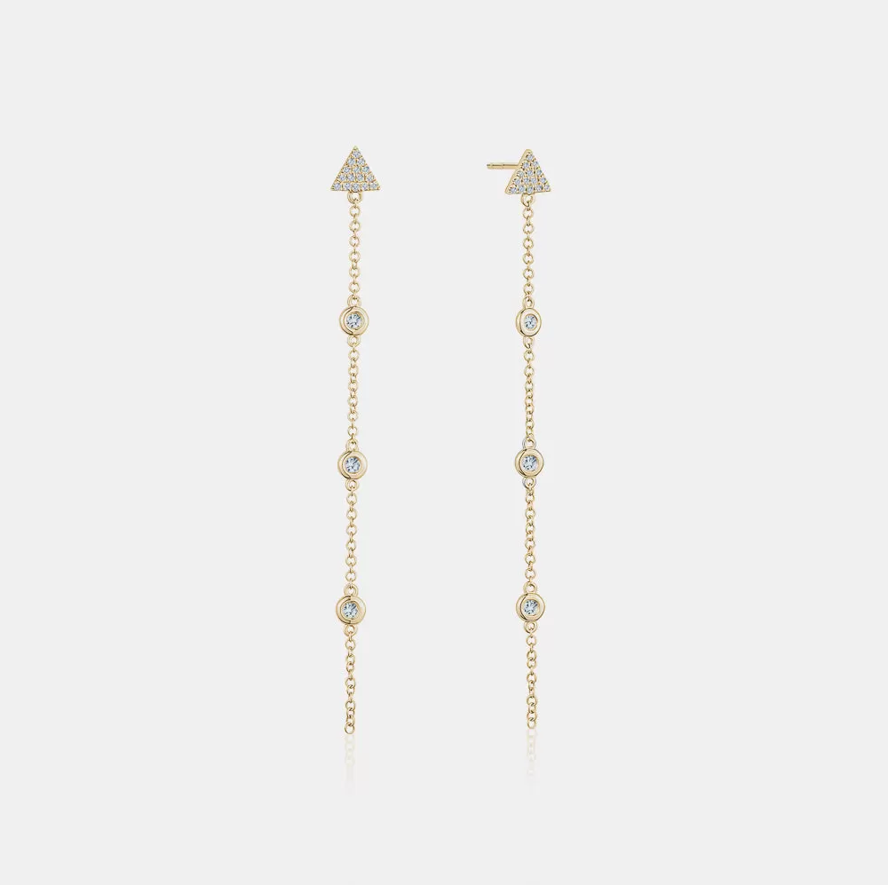 Diamond Bezel Arrow Earrings