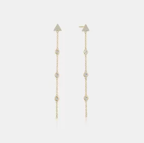 Diamond Bezel Arrow Earrings