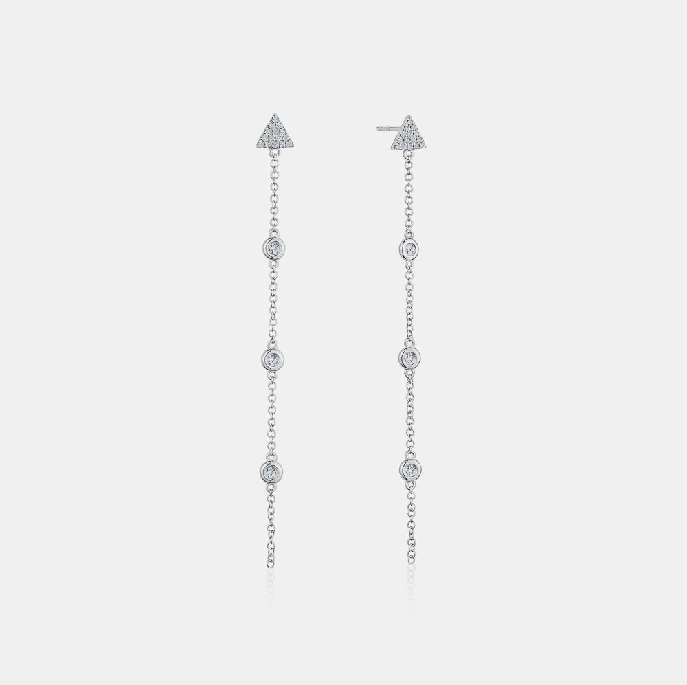 Diamond Bezel Arrow Earrings