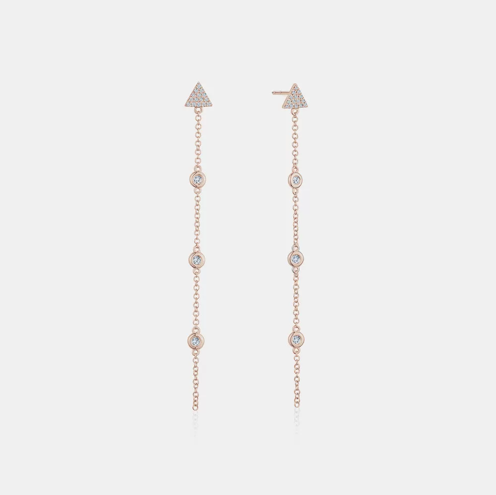 Diamond Bezel Arrow Earrings