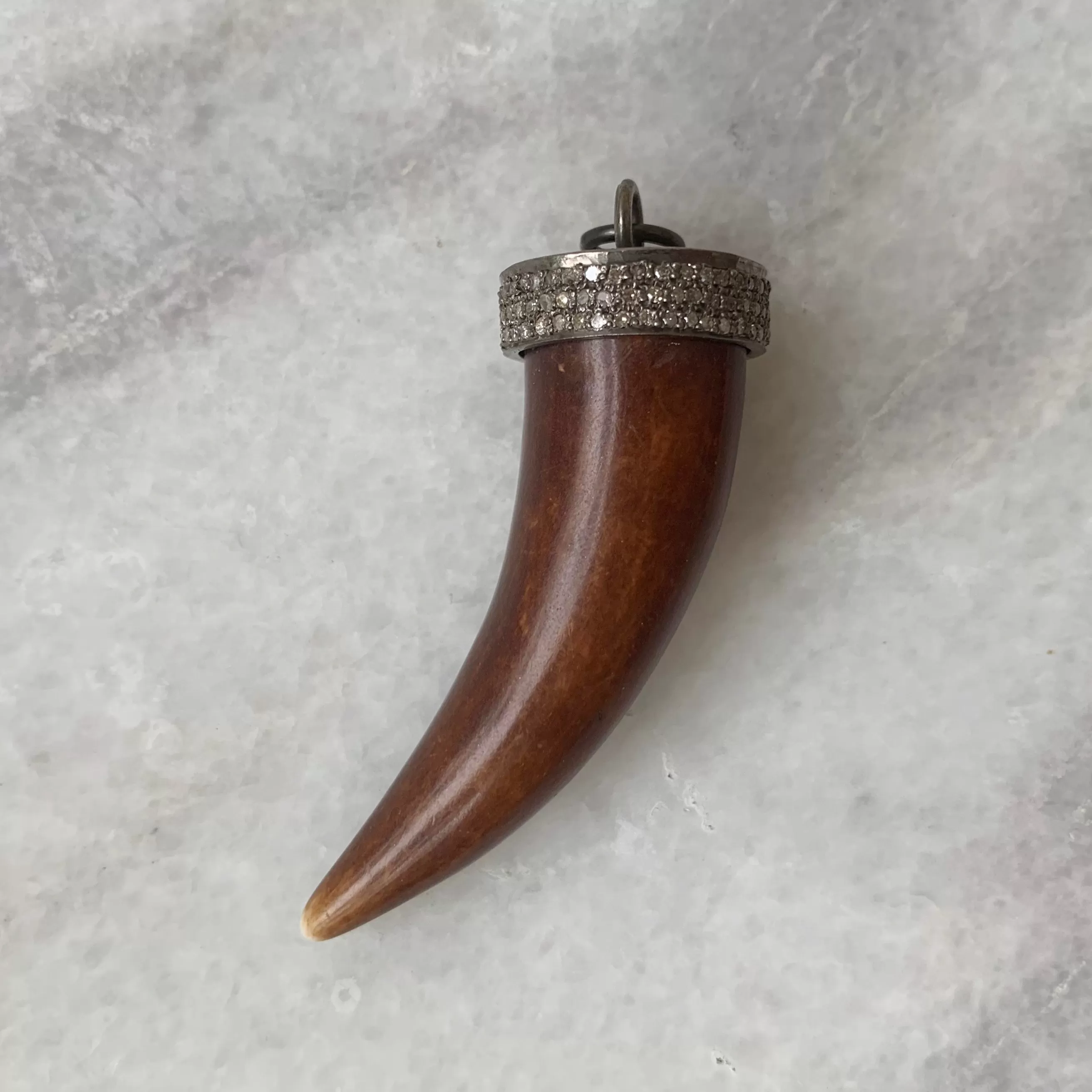 Diamond Capped Horn Pendant