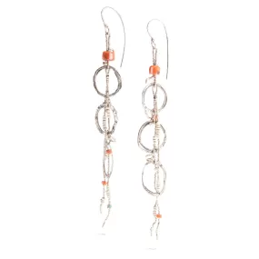 Earrings with 3 Silver Rings