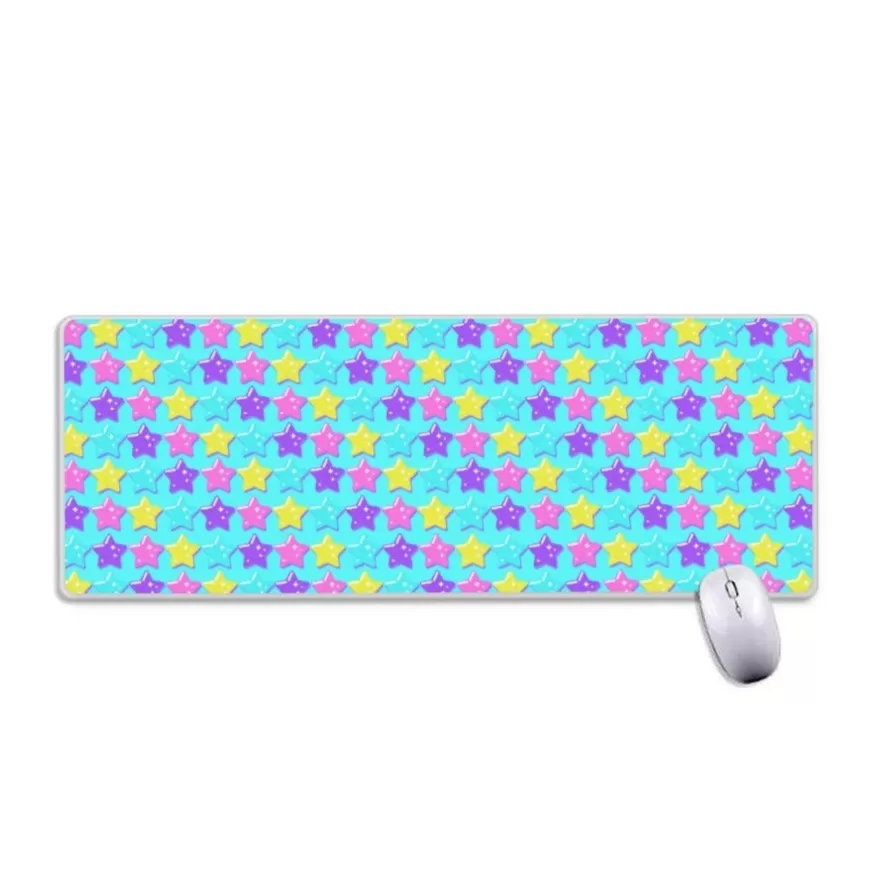 Electric Star Wave Blue Desk Mat