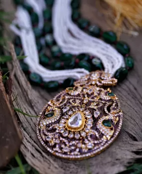 Enamel Royalty Polki Pendant