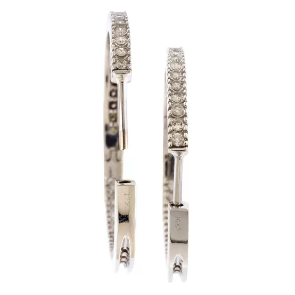 Estate Diamond Hoop Earrings