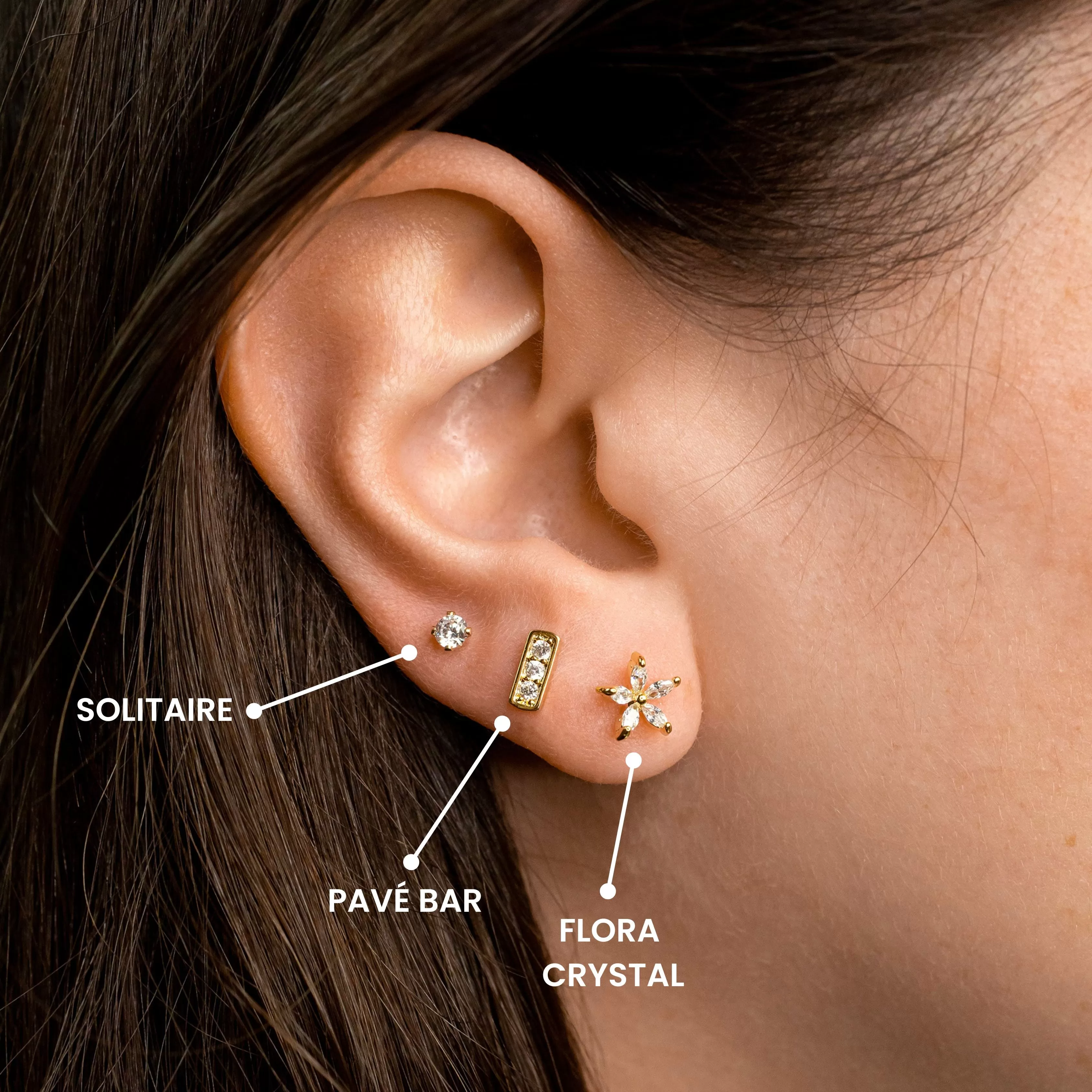 Flora Crystal Stud Earrings