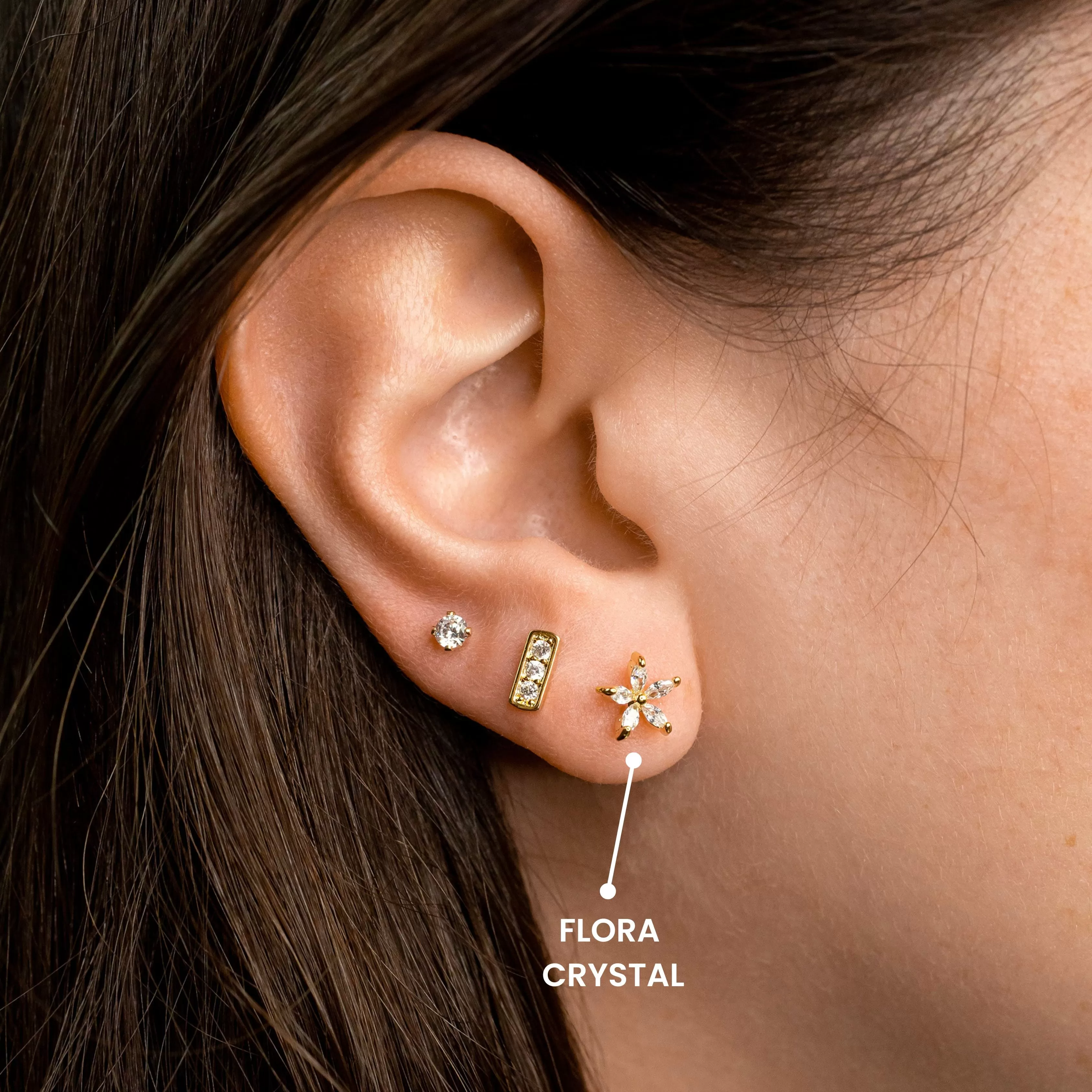 Flora Crystal Stud Earrings