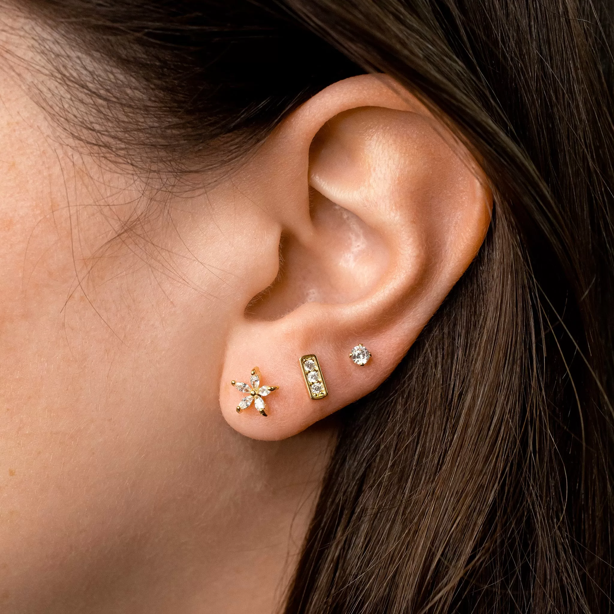 Flora Crystal Stud Earrings