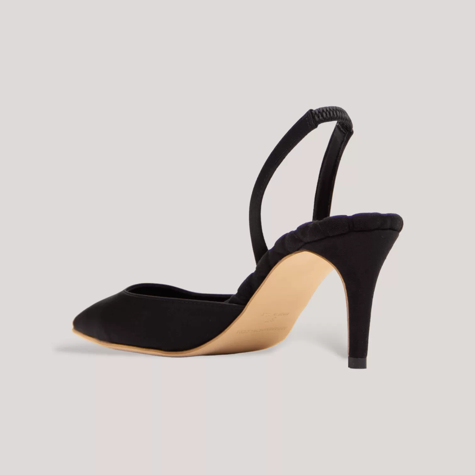 GABRIELLA | Black - Satin Slingback Pumps