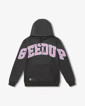 GEEDUP TEAM LOGO CHARCOAL DUSTY PINK HOODIE