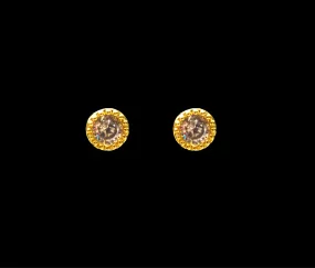 Gold Plated Single Cz Stone Stud Earring By Asp Fashion Jewellery