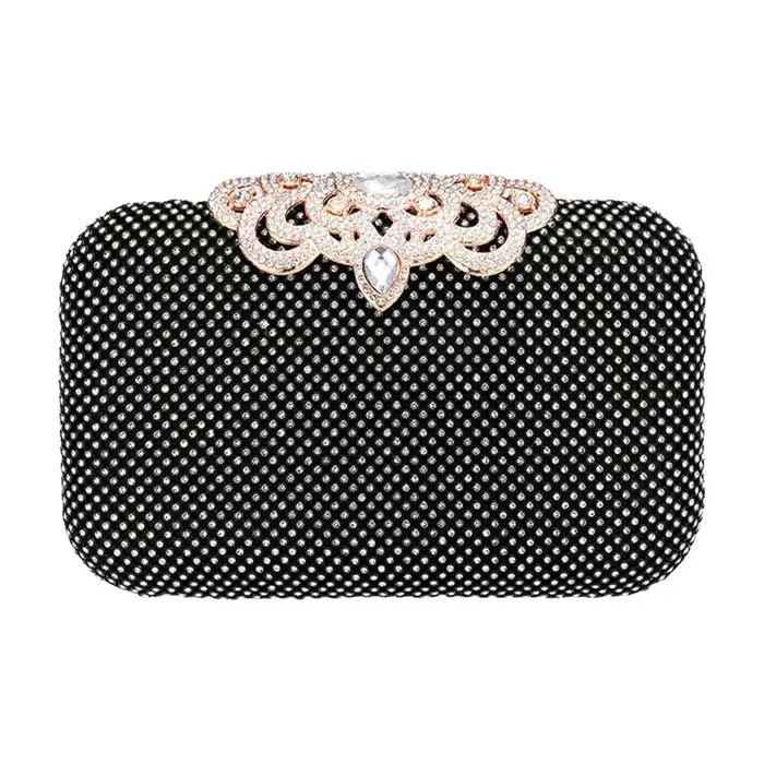 Gorgeous Stone Embellished Evening Tote Clutch Crossbody Bag