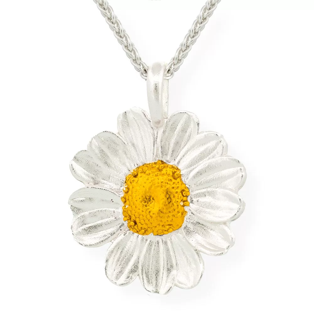 Handmade Gold Plated Silver Daisy Necklace