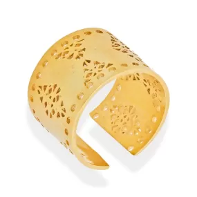 Handmade Gold Plated Silver Ring With Dovecote Patterns