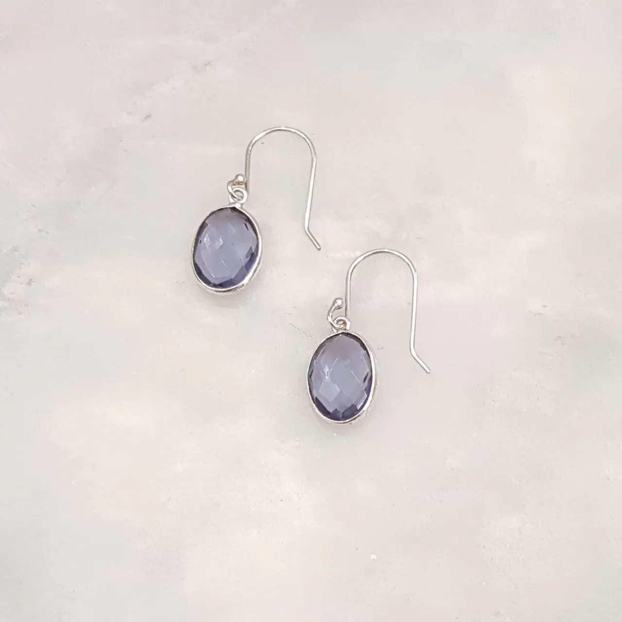 Iolite Single Drop Hook Earrings