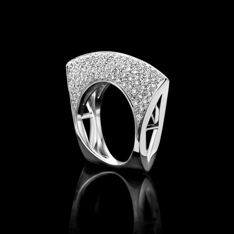 Irregular Hollow Out Diamond Ring