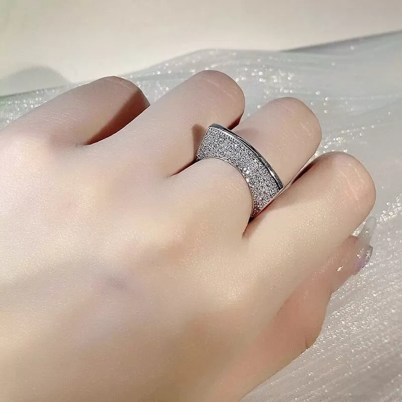 Irregular Hollow Out Diamond Ring