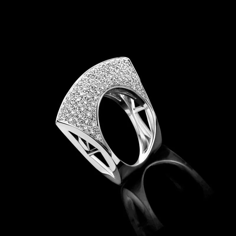 Irregular Hollow Out Diamond Ring