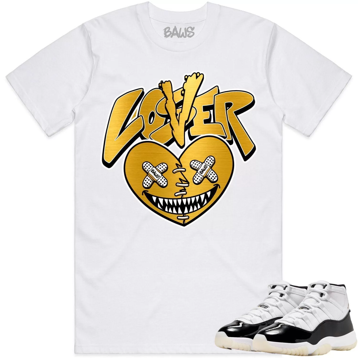 Jordan 11 Gratitude 11s Shirt to Match - GOLD METALLIC LOVER LOSER BAWS