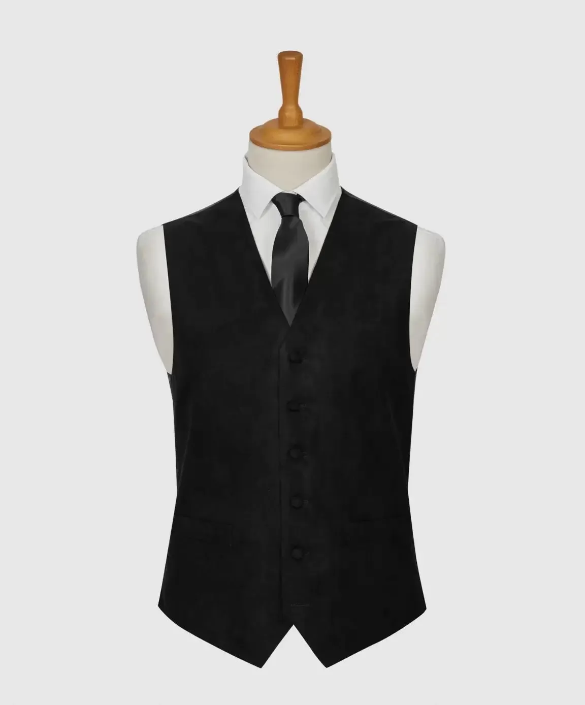 L A Smith Black Suede Look Waistcoat