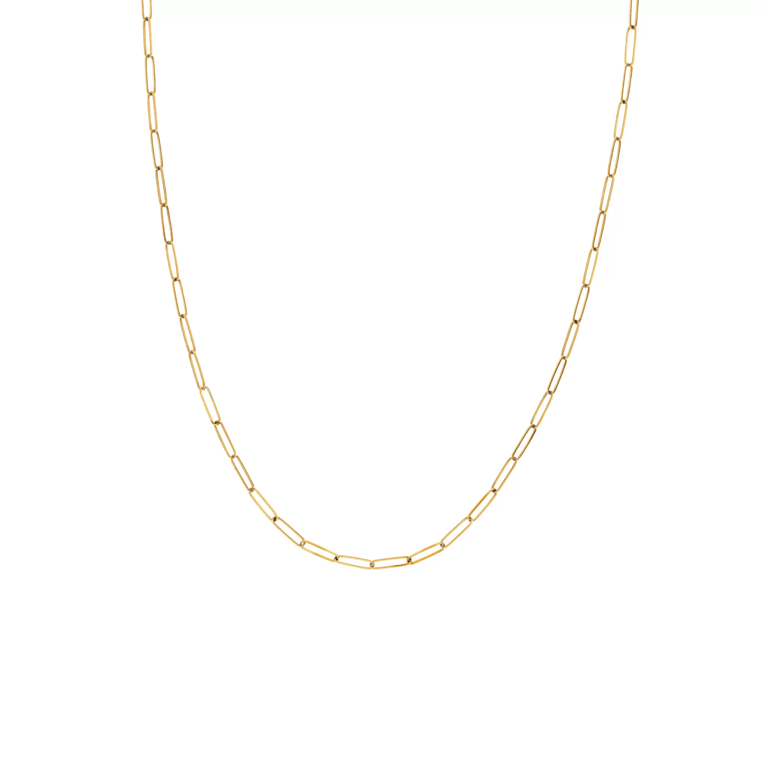 Long Link Gold Chain Necklace 30