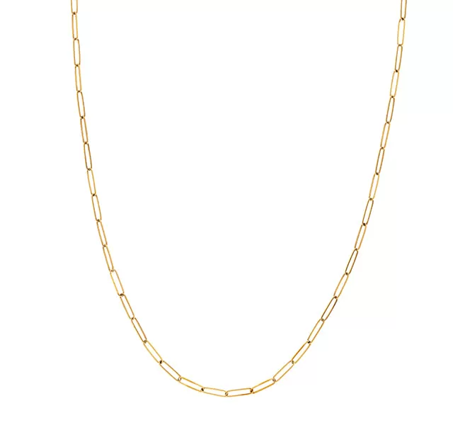 Long Link Gold Chain Necklace 30