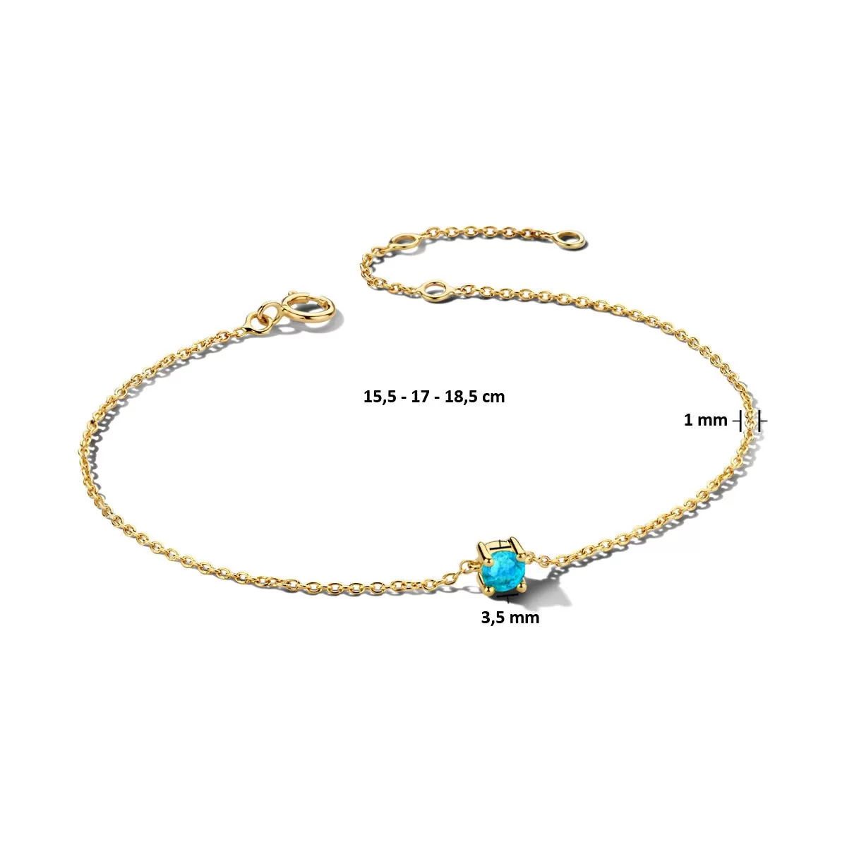 March Birthstone Bracelet 14K Yellow Gold