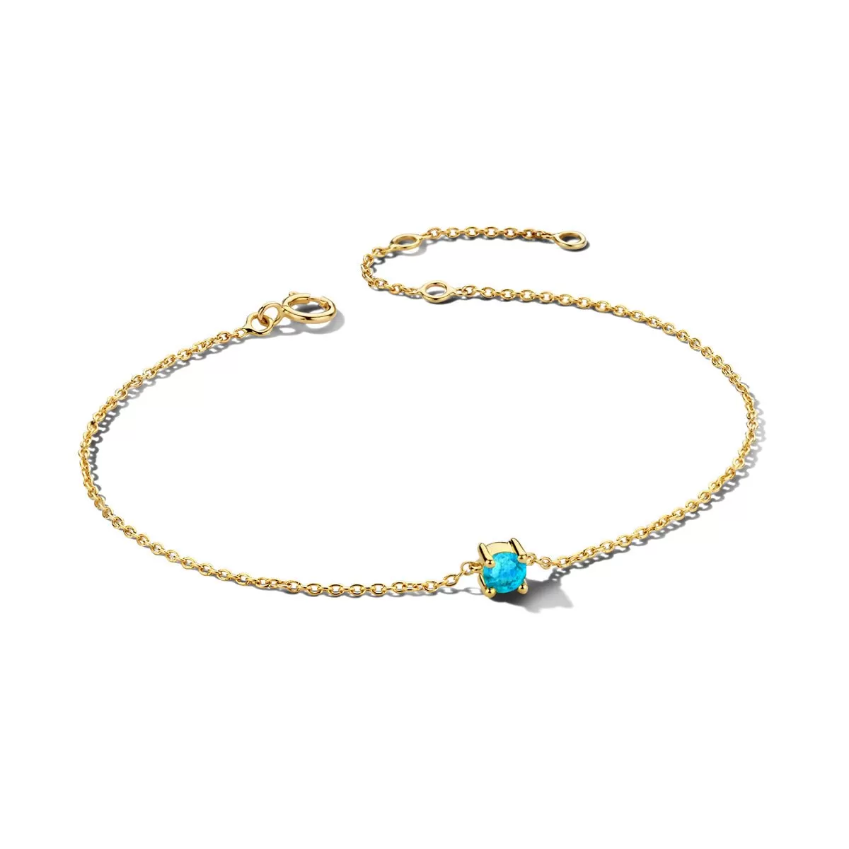 March Birthstone Bracelet 14K Yellow Gold