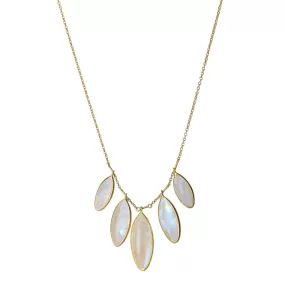 Marquise Moonstone Petite Fringe Petals Necklace