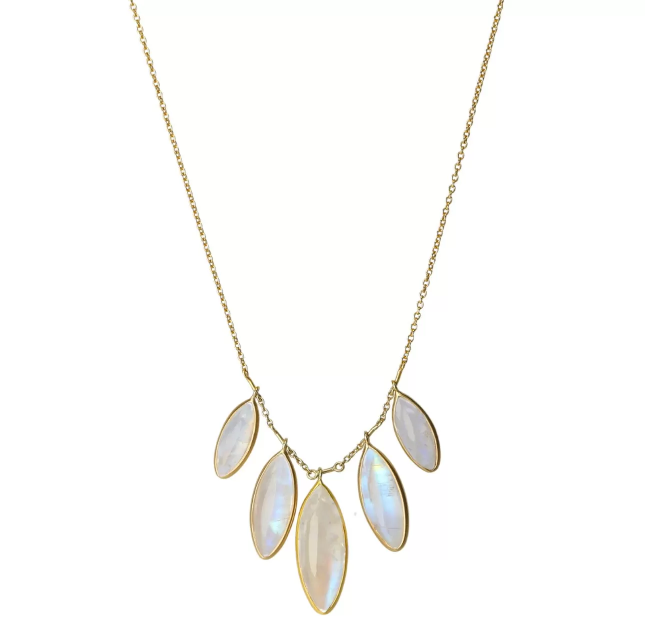 Marquise Moonstone Petite Fringe Petals Necklace