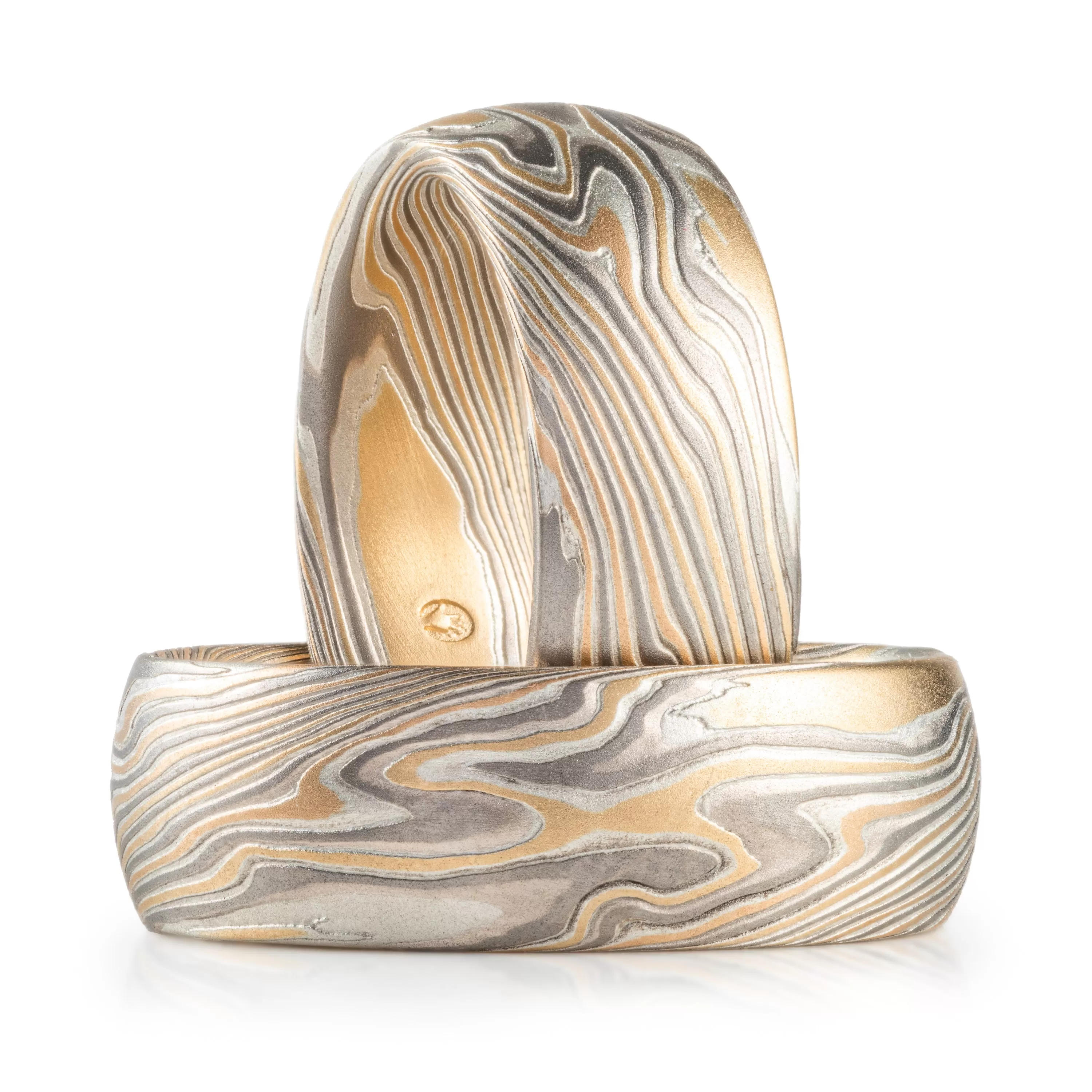 Matching Flare Palette Ring Set in Twist Pattern