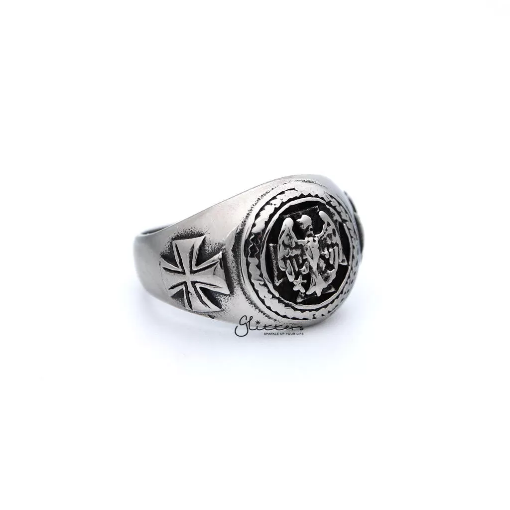 Men's Antiqued Stainless Steel Eagle Casting Rings