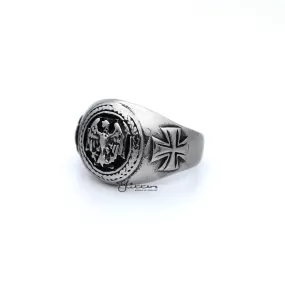 Men's Antiqued Stainless Steel Eagle Casting Rings