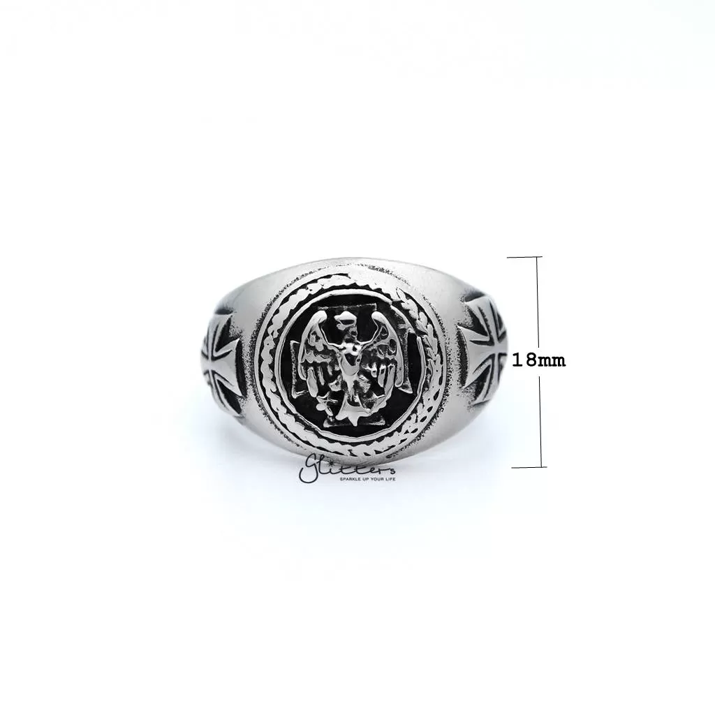 Men's Antiqued Stainless Steel Eagle Casting Rings