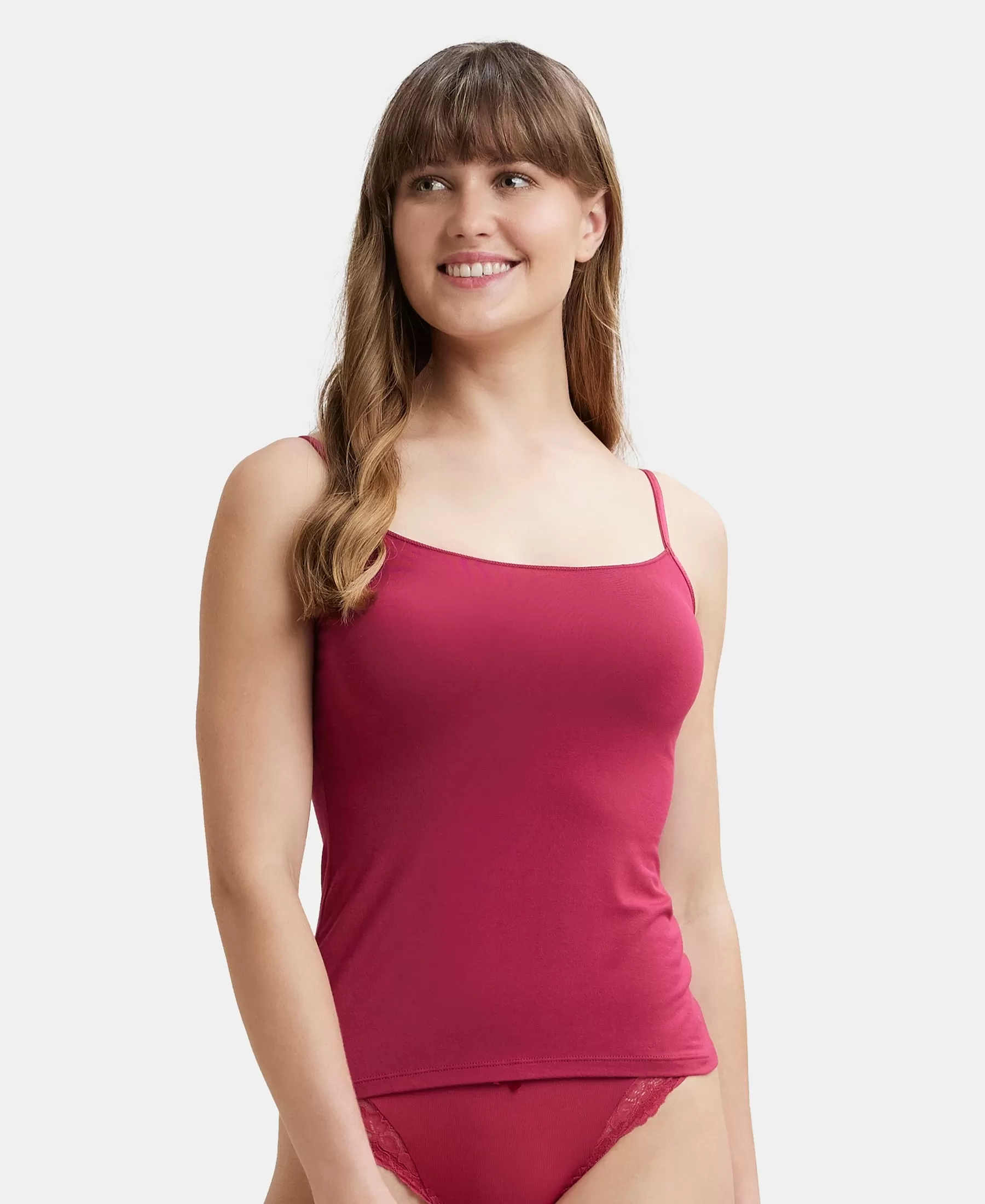 Micro Modal Elastane Stretch Camisole with Adjustable Straps and StayFresh Treatment - Anemone