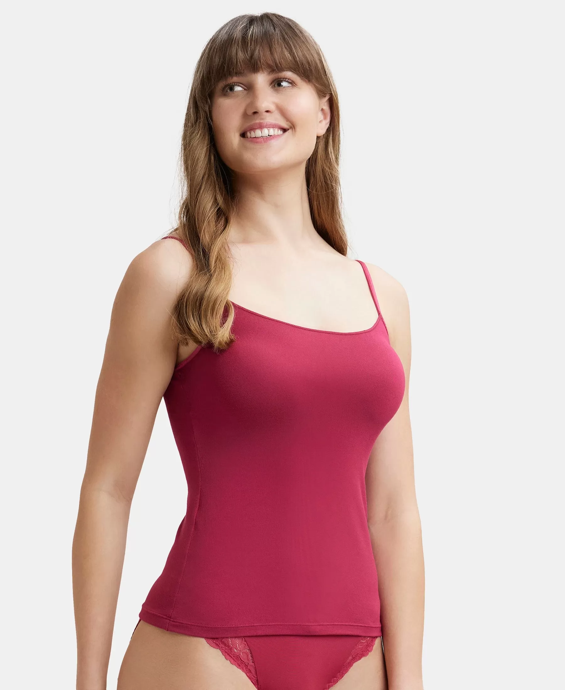 Micro Modal Elastane Stretch Camisole with Adjustable Straps and StayFresh Treatment - Anemone