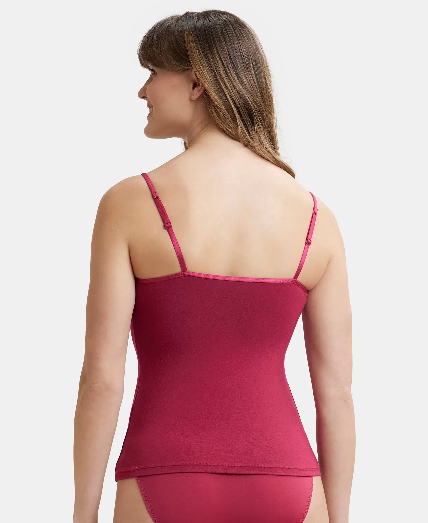 Micro Modal Elastane Stretch Camisole with Adjustable Straps and StayFresh Treatment - Anemone