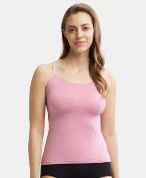 Micro Modal Elastane Stretch Camisole with Adjustable Straps and StayFresh Treatment - Cashmere Rose