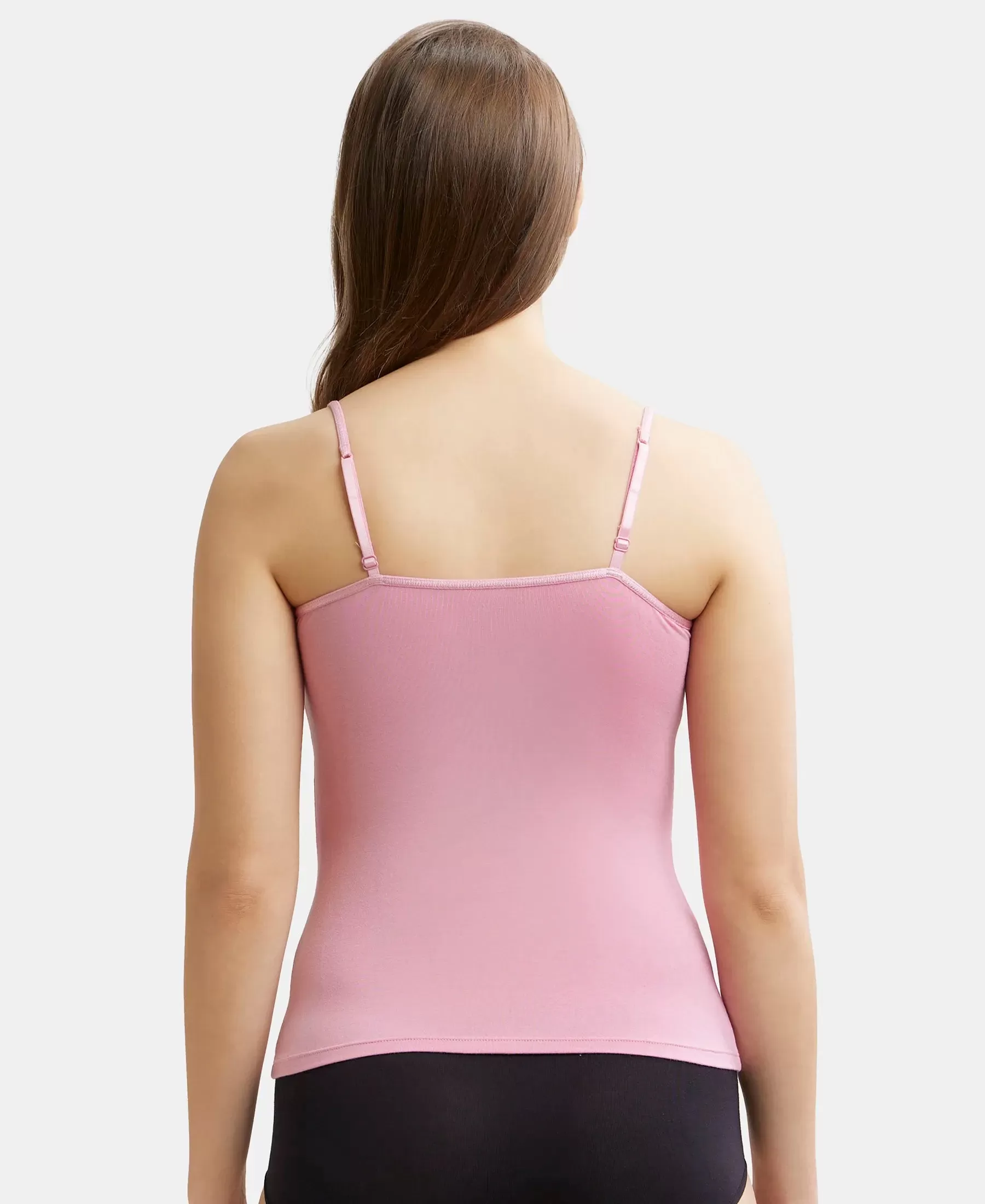 Micro Modal Elastane Stretch Camisole with Adjustable Straps and StayFresh Treatment - Cashmere Rose