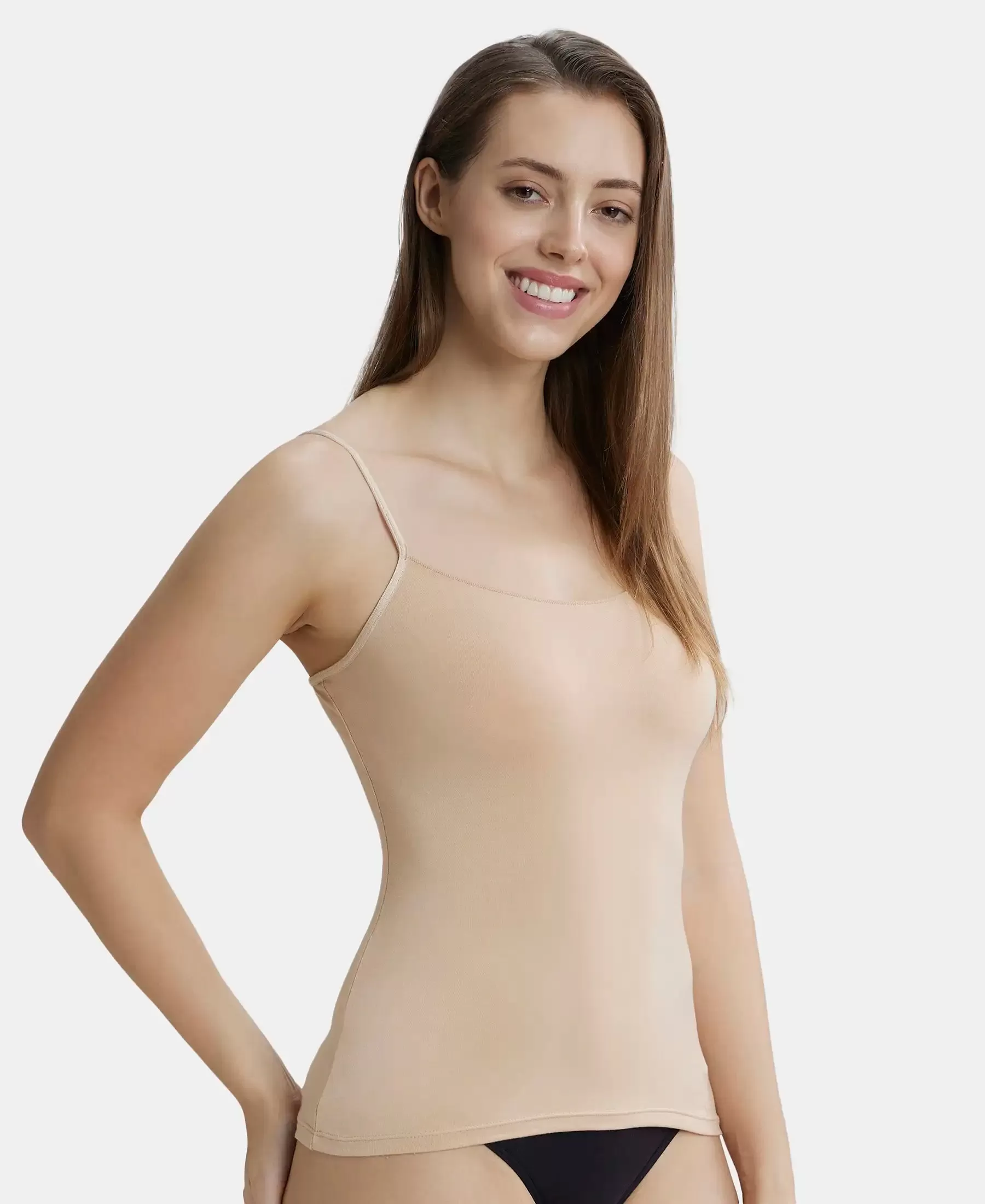 Micro Modal Elastane Stretch Camisole with Adjustable Straps and StayFresh Treatment - Light Skin