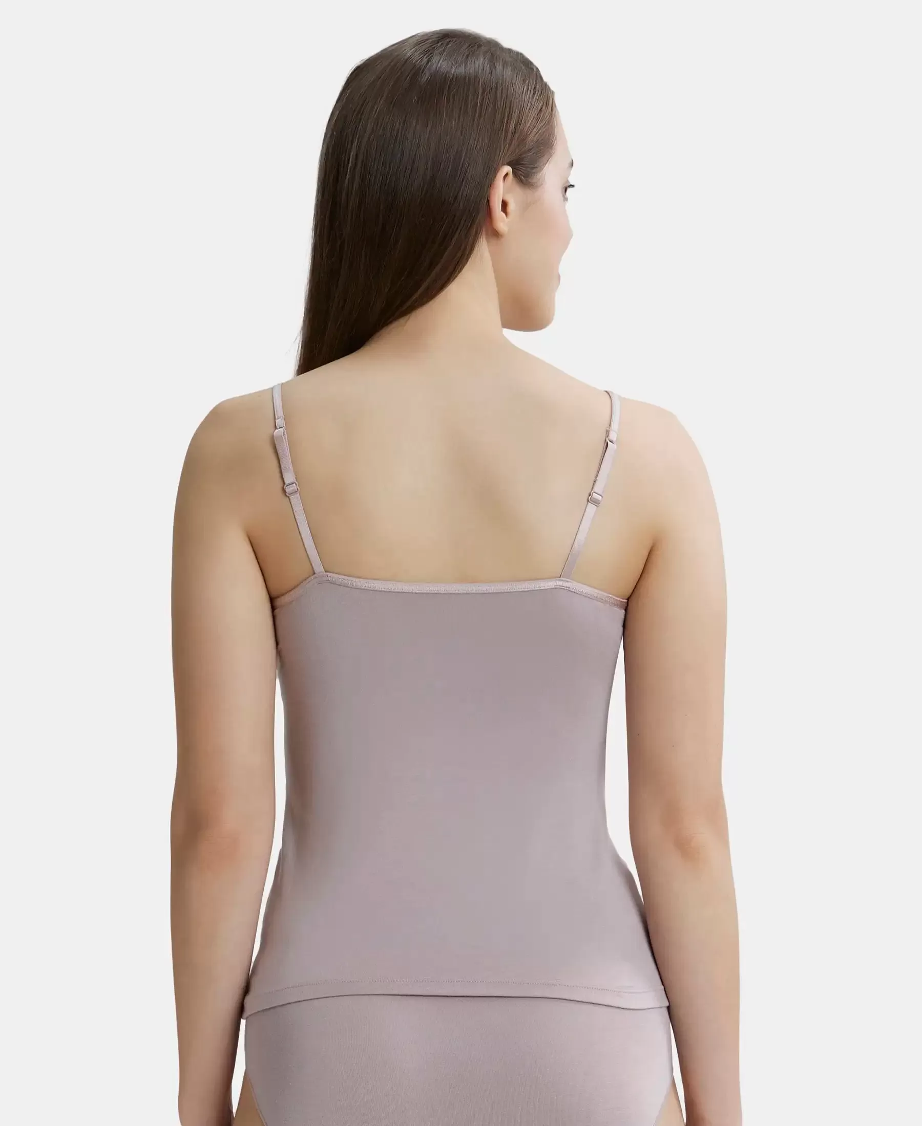 Micro Modal Elastane Stretch Camisole with Adjustable Straps and StayFresh Treatment - Mocha